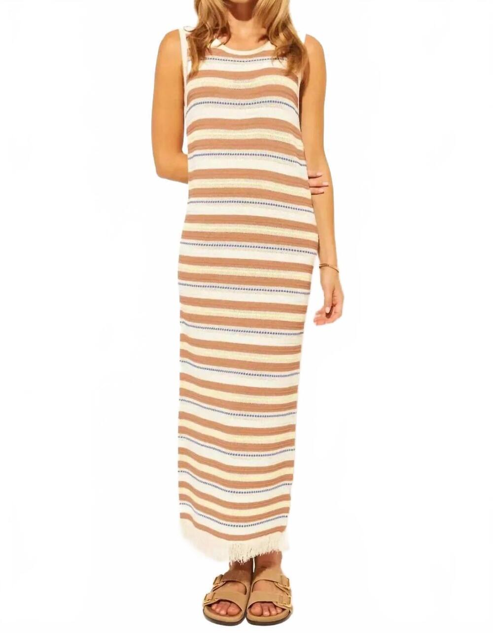 NEW JOHN + JENN sunset soire maxi dress in shoreline rainbow